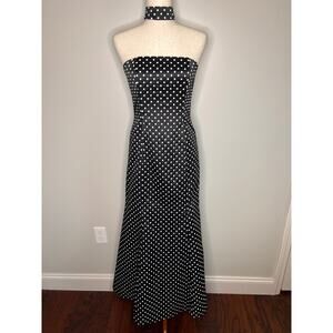 2000s Y2K Jessica McClintock Gunne Sax Polka Dot Prom Hoco Whimsigoth Dress S